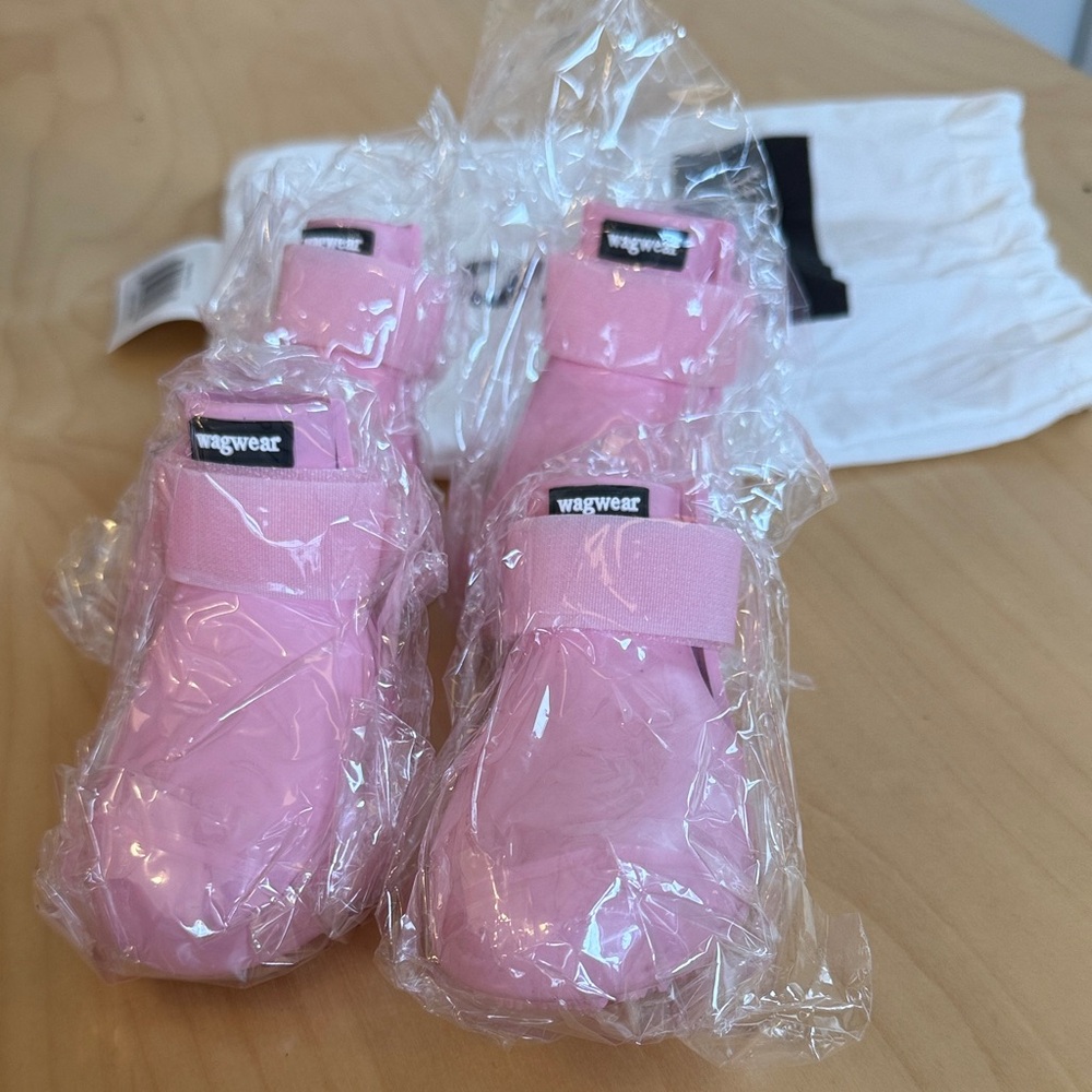 Wagwear Pink Dog Boots - Waterproof Paw Protectors new S